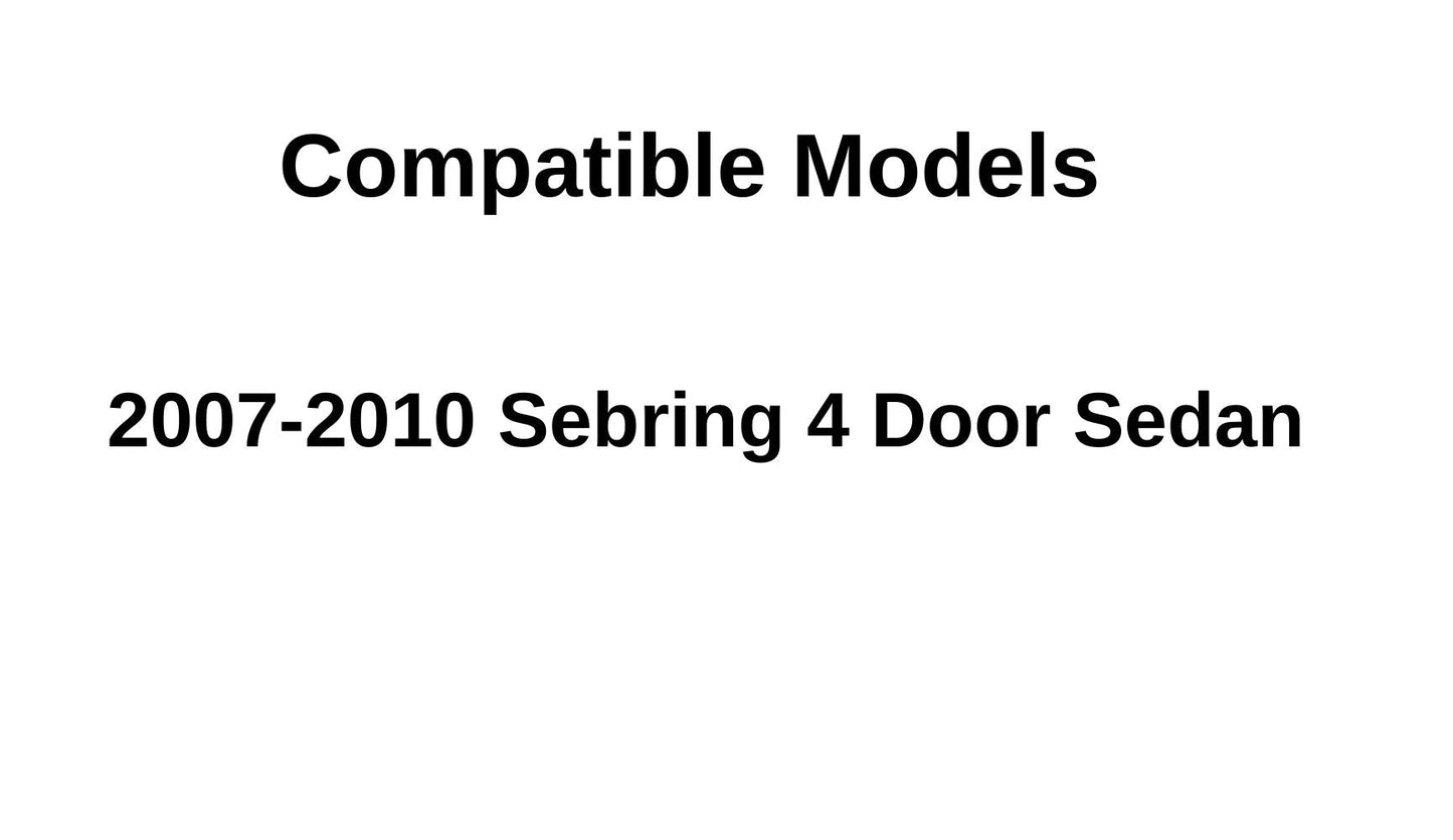 Driver Left Side Rear Door Window Door Glass Compatible with Chrysler Sebring 4 Door Sedan 2007-2010 Models