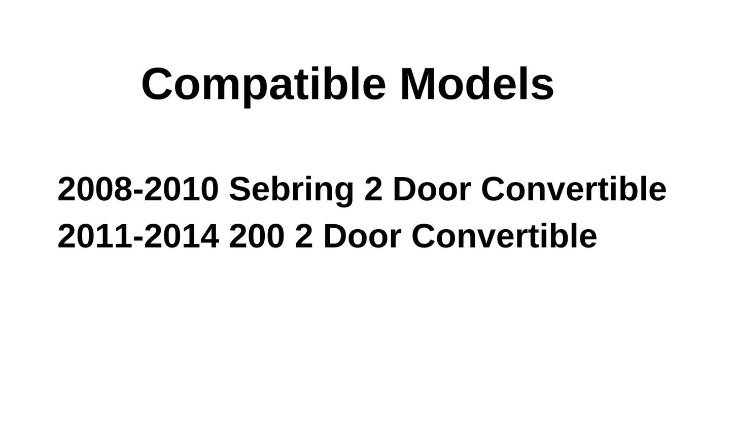 Passenger Right Side Door Window Door Glass Compatible with Chrysler Sebring 2 Door Convertible 2008-2010/Chrysler 200 2 Door Convertible 2011-2014 Models