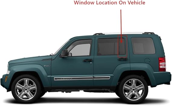 Driver Left Side Rear Vent Window Vent Glass Compatible with Jeep Liberty 2008-2012 Models