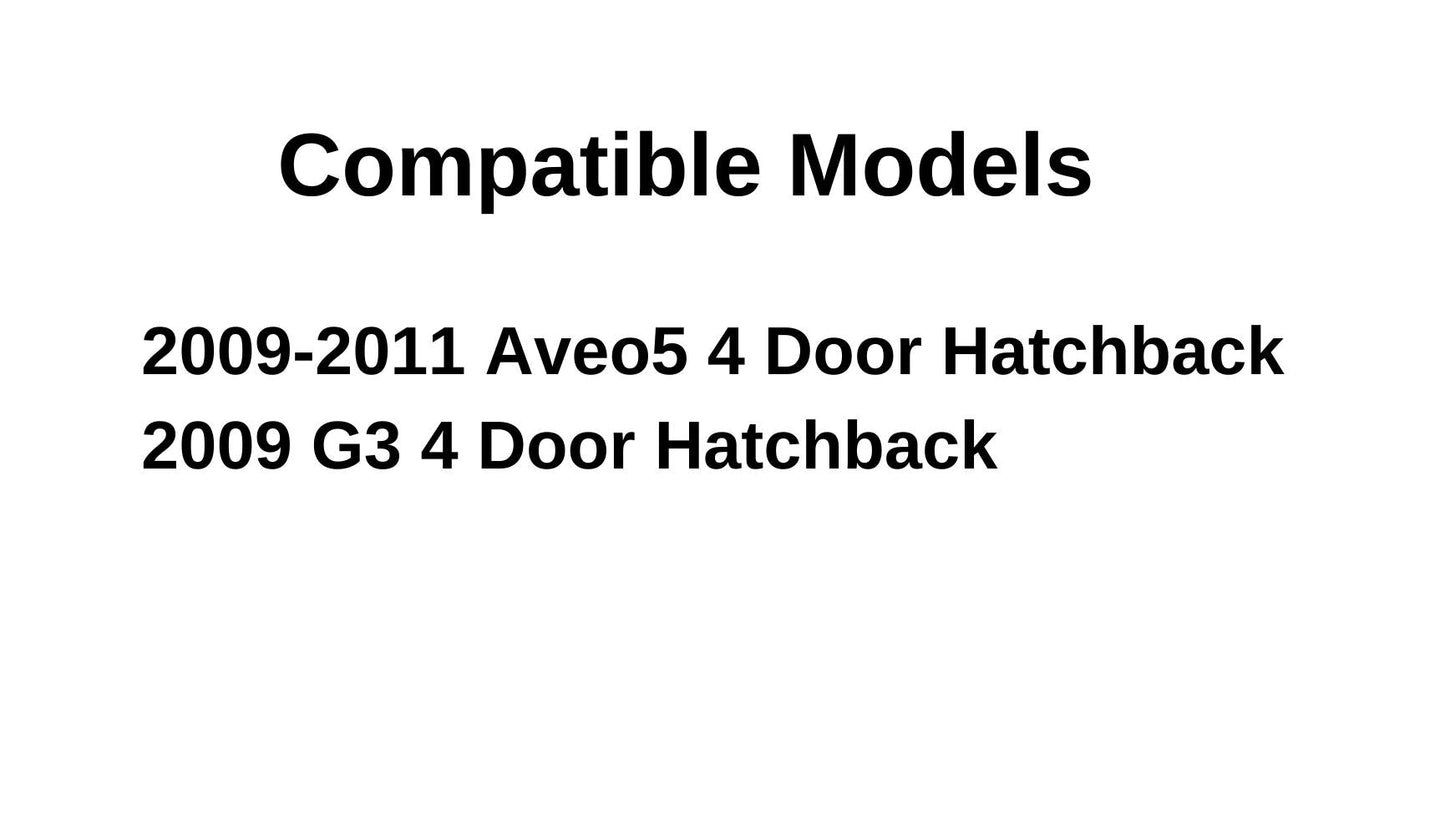 Passenger Right Side Rear Door Window Door Glass Compatible with Chevrolet Aveo5 4 Door Hatchback 2009-2011 Models