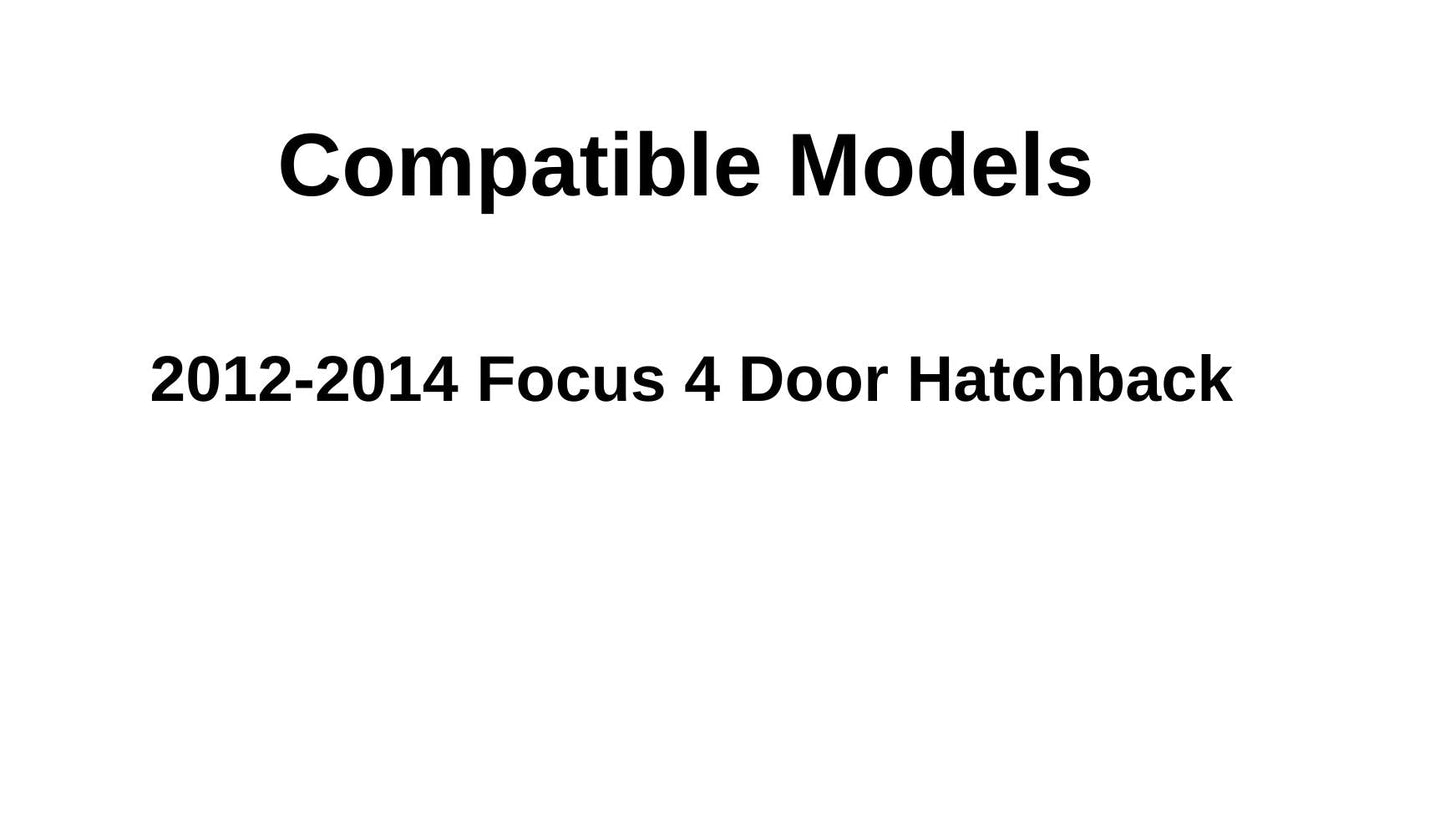 Heated Back Window Back Glass Compatible with Ford Focus 2012-2014 4 Door Hatchback Models