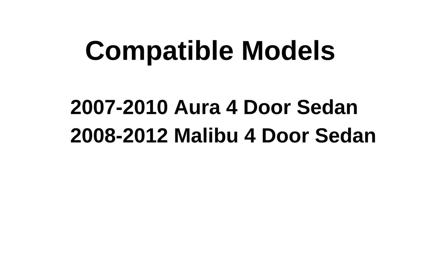 Tempered Driver Left Side Front Door Window Door Glass Compatible with Chevrolet Malibu 2008-2012 (Not for Malibu Classic) / Saturn Aura 2007-2010 Models