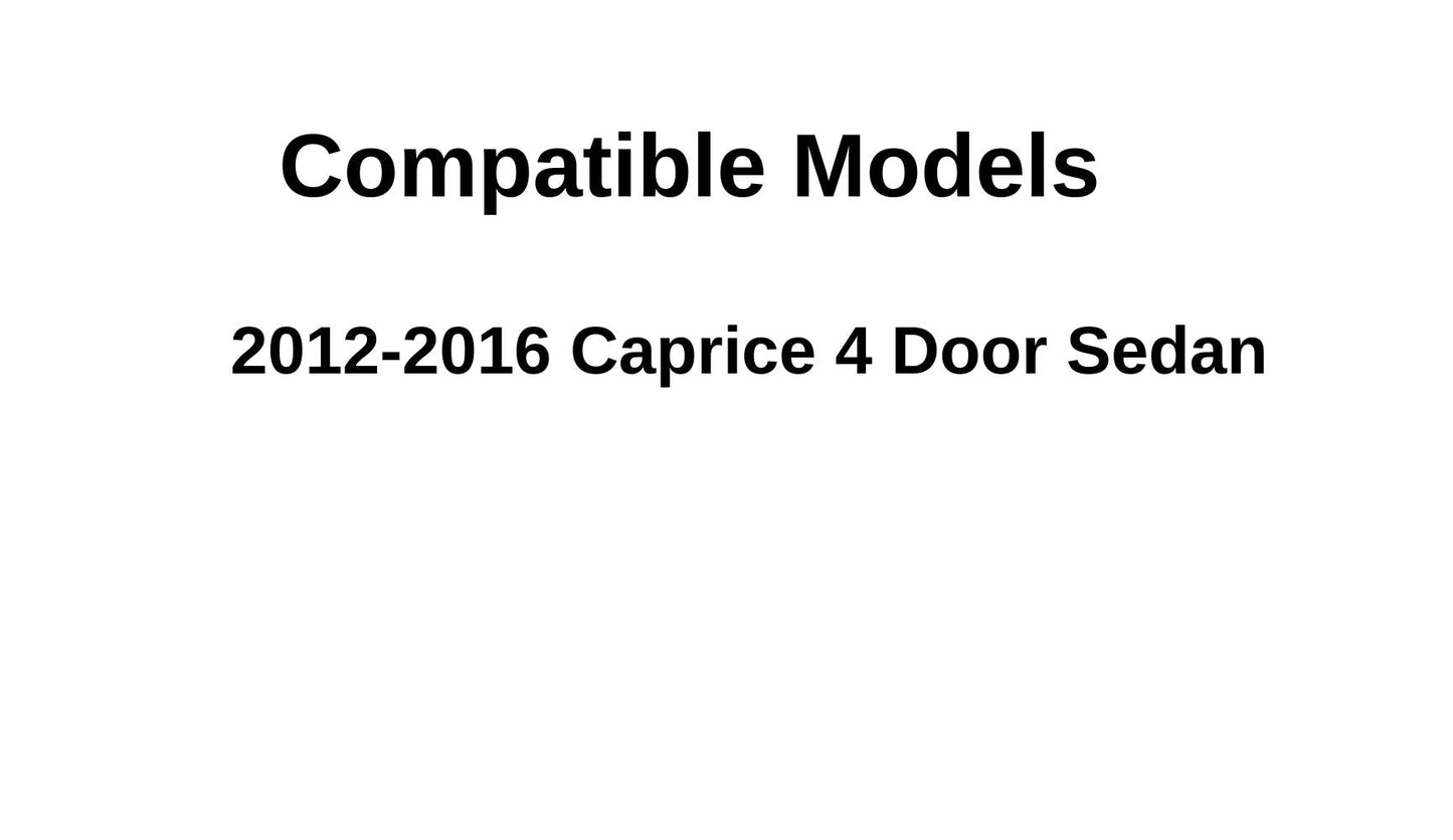 Driver Left Side Rear Door Window Door Glass Compatible with Chevrolet Caprice 2012-2016 Models