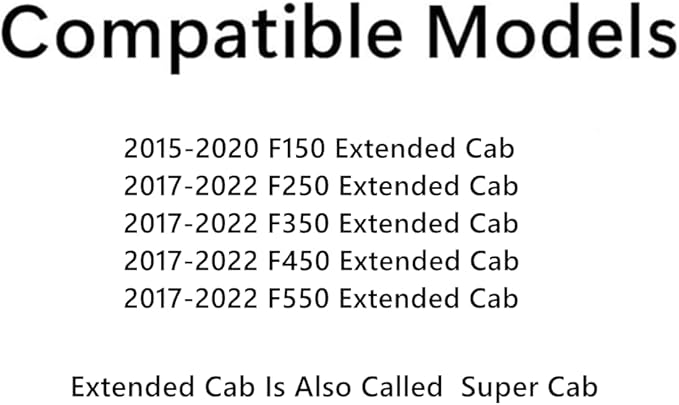 Passenger Right Side Rear Door Window Door Glass Compatible with Ford F150 2015-2020 2 Door Super Cab Models/Ford F250 F350 F450 F550 2017-2022 2 Door Super Cab Models