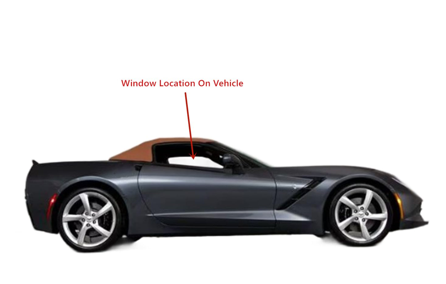 Passenger Right Side Door Window Door Glass Compatible with Chevrolet Corvette 2 Door Convertible 2014-2019 Models