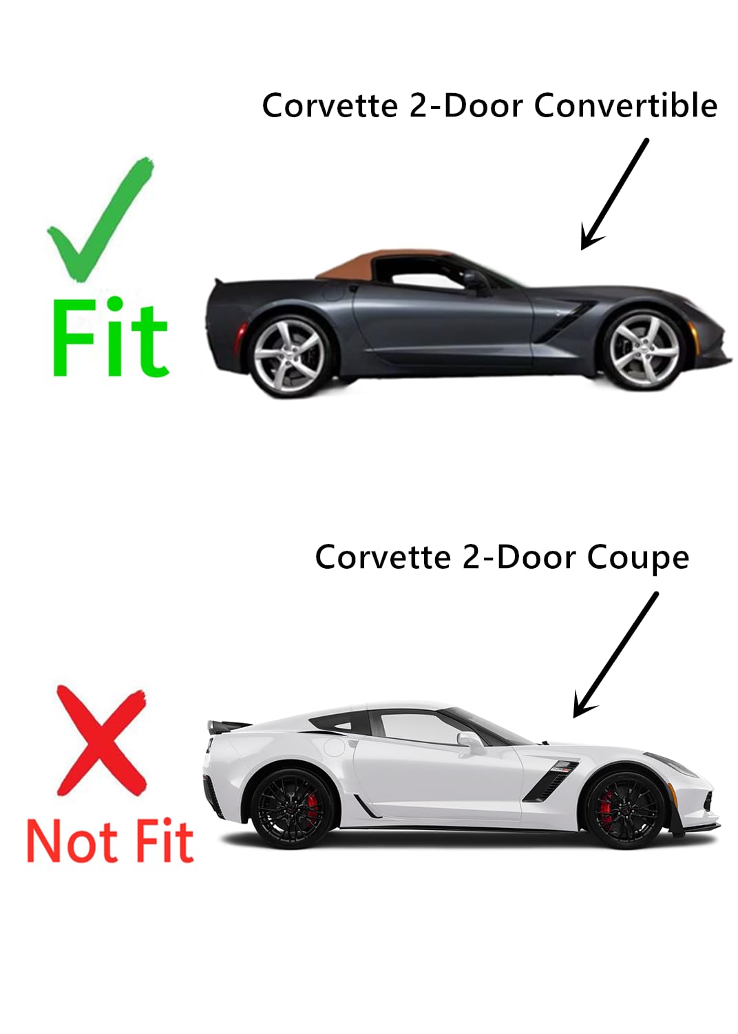 Passenger Right Side Door Window Door Glass Compatible with Chevrolet Corvette 2 Door Convertible 2014-2019 Models
