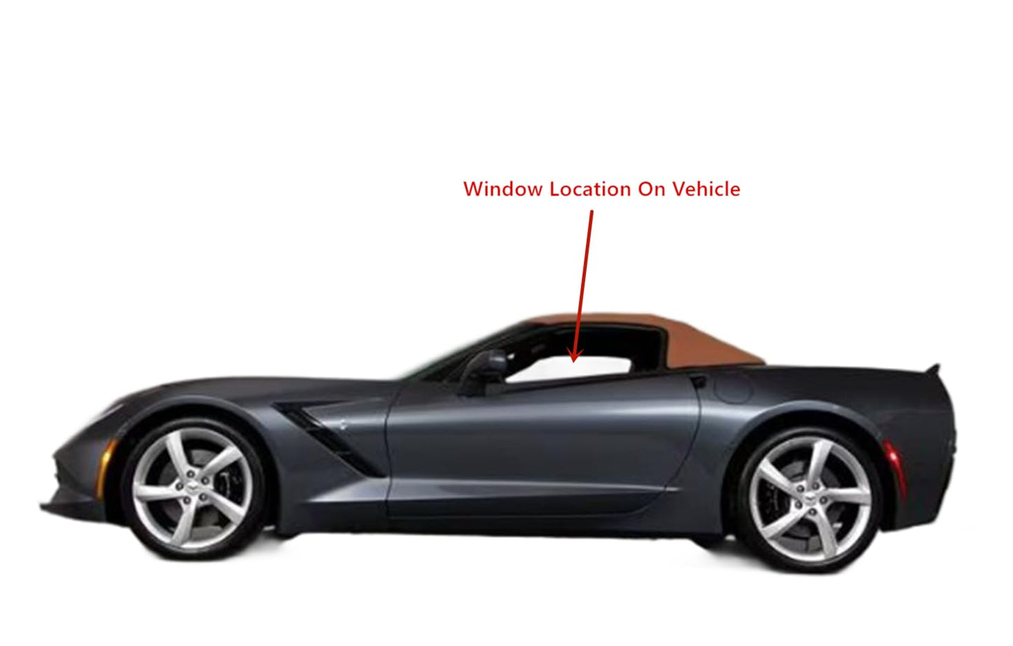 Driver Left Side Door Window Door Glass Compatible with Chevrolet Corvette 2 Door Convertible 2014-2019 Models