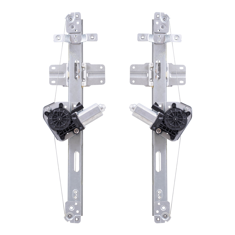 Front Driver and Passenger Side Power Window Regulator with Motor-2 Pin Connector Without One Touch Set Compatible with 07-12 Acadia
