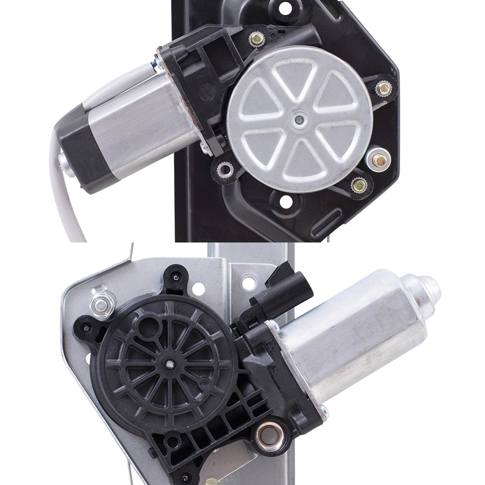 Driver and Passenger Side Power Window Regulator with Motor-2 Pin Connector Without One Touch 4 Piece Set Compatible with 07-12 Acadia