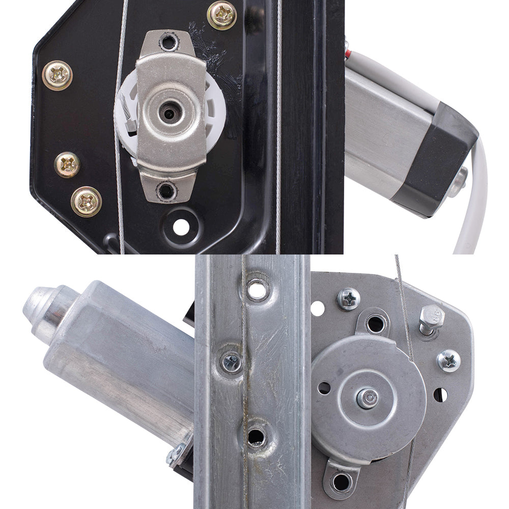 Driver and Passenger Side Power Window Regulator with Motor-2 Pin Connector Without One Touch 4 Piece Set Compatible with 07-12 Acadia