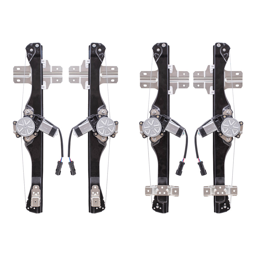 Driver and Passenger Side Power Window Regulator with Motor-2 Pin Connector 4 Piece Set Compatible with 2013-2016 Acadia/ 2017 Acadia Limited/ 2013-2017 Traverse