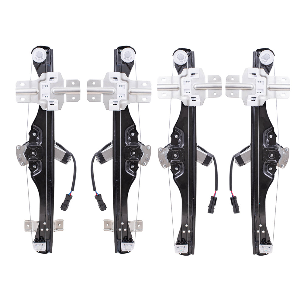 Driver and Passenger Side Power Window Regulator with Motor-2 Pin Connector 4 Piece Set Compatible with 2013-2016 Acadia/ 2017 Acadia Limited/ 2013-2017 Traverse