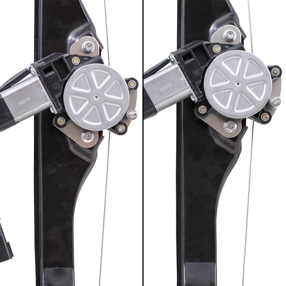 Driver and Passenger Side Power Window Regulator with Motor-2 Pin Connector 4 Piece Set Compatible with 2013-2016 Acadia/ 2017 Acadia Limited/ 2013-2017 Traverse