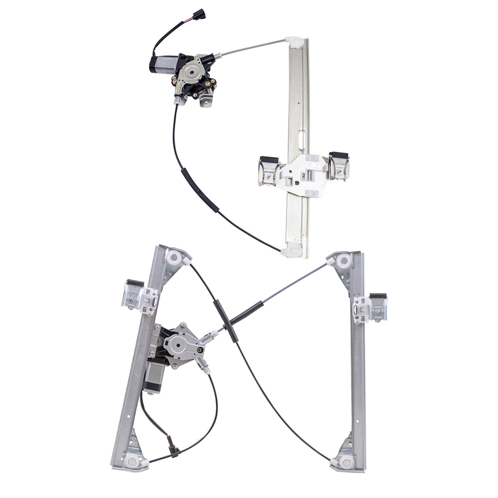 Front and Rear Driver Left Power Window Regulators Set with Motor Compatible with 2003-2009 Hummer H2
