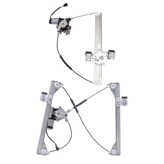 Front and Rear Driver Left Power Window Regulators Set with Motor Compatible with 2003-2009 Hummer H2