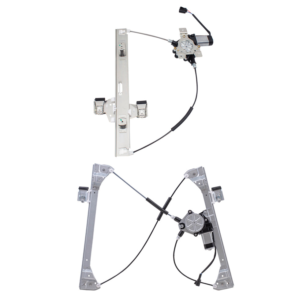 Front and Rear Driver Left Power Window Regulators Set with Motor Compatible with 2003-2009 Hummer H2