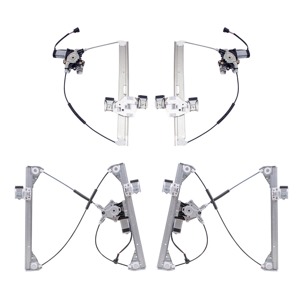 Driver Left Passenger Right Power Window Regulators with Motor 4 Piece Set Compatible with 2003-2009 Humer H2