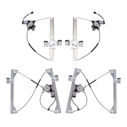 Driver Left Passenger Right Power Window Regulators with Motor 4 Piece Set Compatible with 2003-2009 Humer H2
