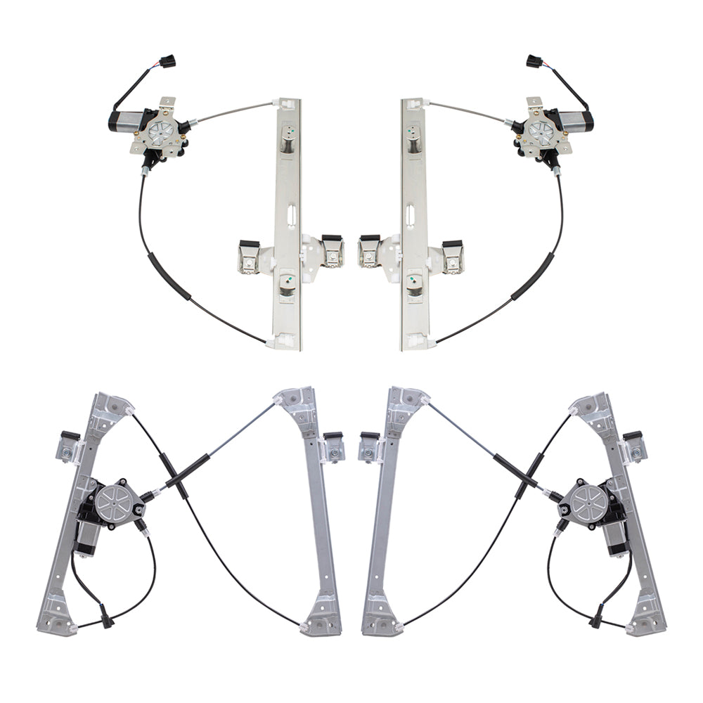 Driver Left Passenger Right Power Window Regulators with Motor 4 Piece Set Compatible with 2003-2009 Humer H2