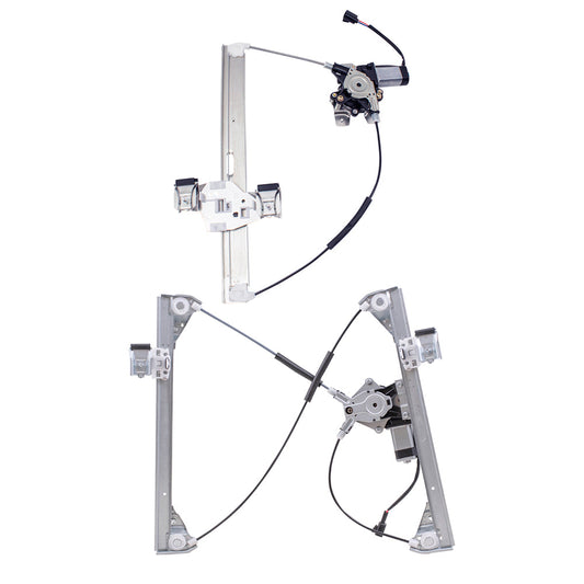Front and Rear Passenger Right Power Window Regulators Set with Motor Compatible with 2003-2009 Hummer H2