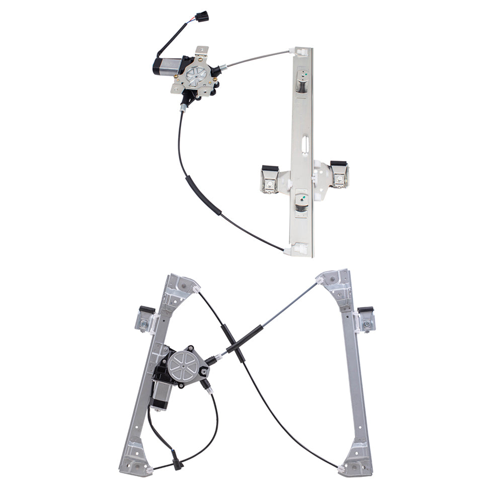 Front and Rear Passenger Right Power Window Regulators Set with Motor Compatible with 2003-2009 Hummer H2