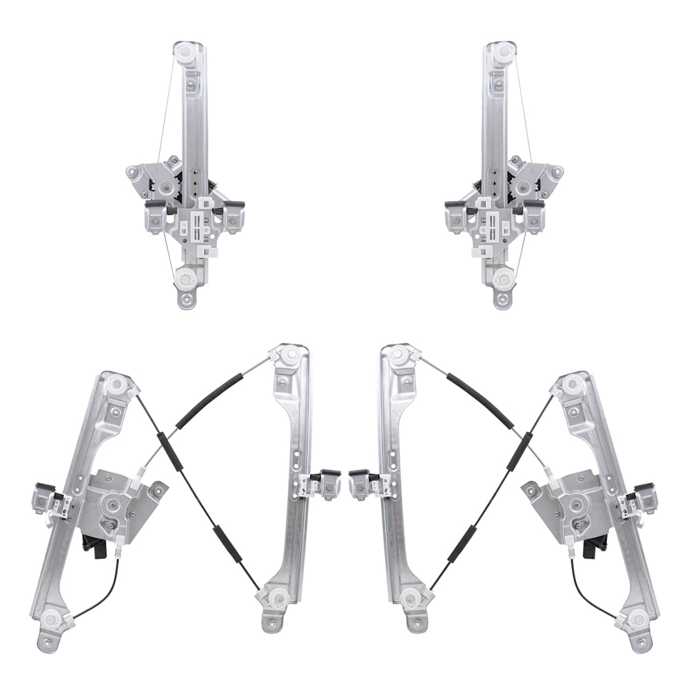 Driver Left Passenger Right Power Window Regulator Set with Motor 4 Piece Set Compatible with 2010-2012 Cadillac SRX