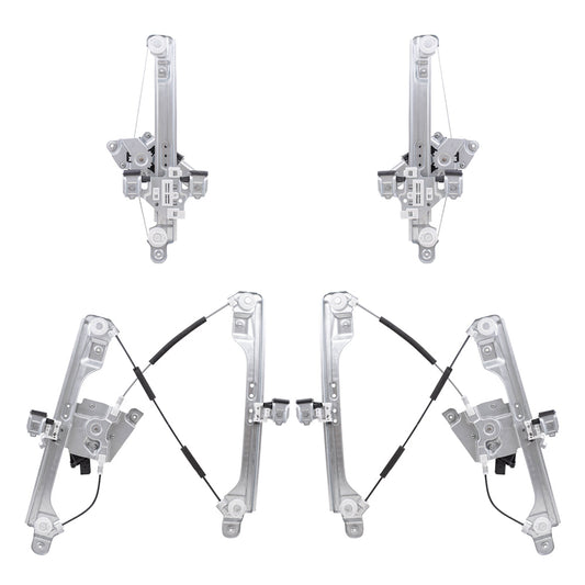 Driver Left Passenger Right Power Window Regulator Set with Motor 4 Piece Set Compatible with 2010-2012 Cadillac SRX