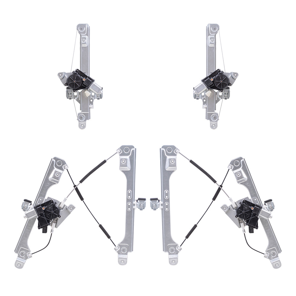Driver Left Passenger Right Power Window Regulator Set with Motor 4 Piece Set Compatible with 2010-2012 Cadillac SRX