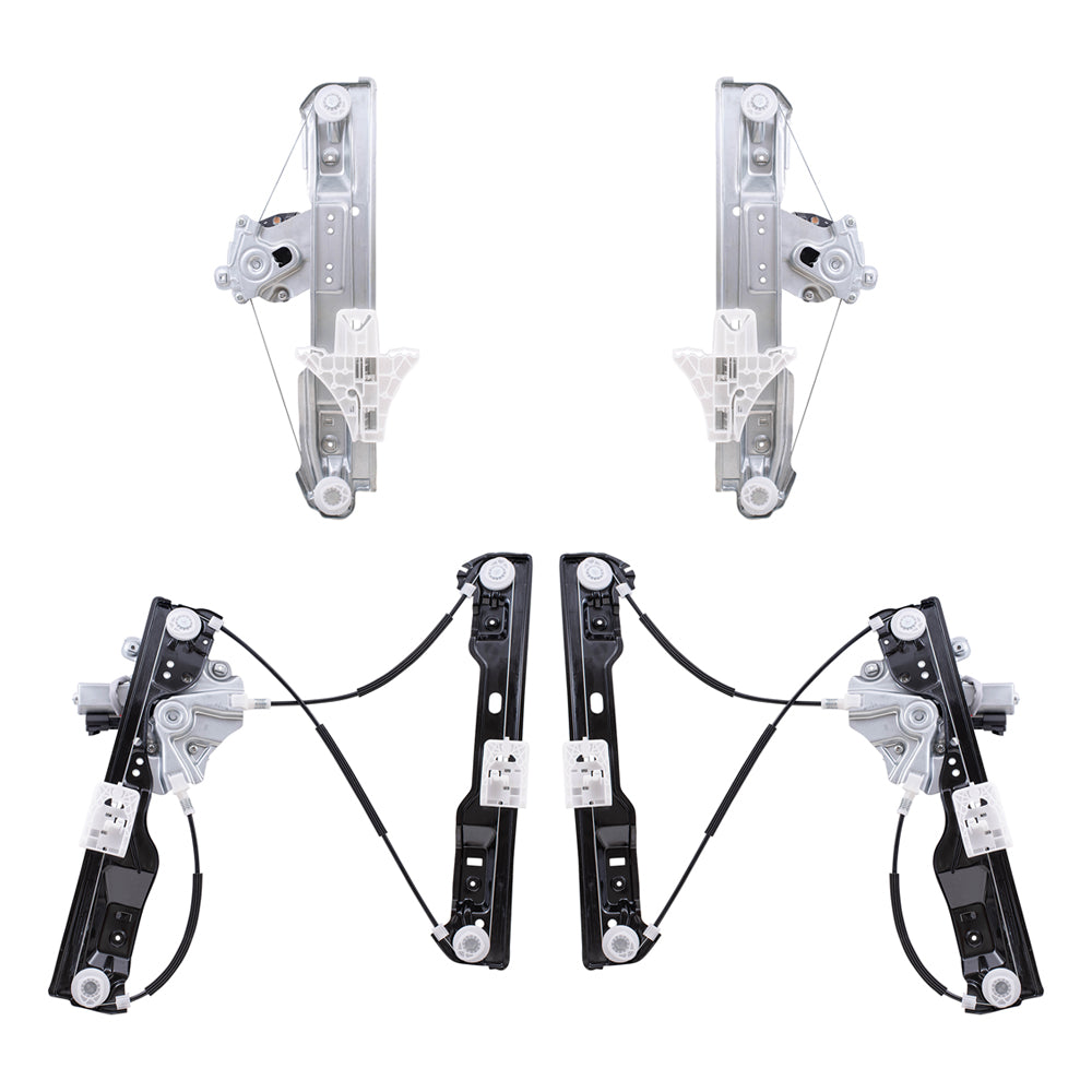 Driver Left Passenger Right Power Window Regulator with Motor 4 Piece Set Compatible with 2012-2013 Buick Verano