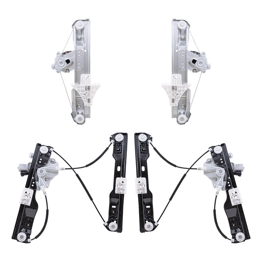 Driver Left Passenger Right Power Window Regulator with Motor 4 Piece Set Compatible with 2012-2013 Buick Verano