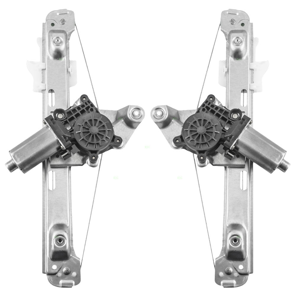 Set Rear Power Window Regulators with Lift Motors Compatible with 2004-2005 Malibu & Malibu Maxx 15270573 15270572