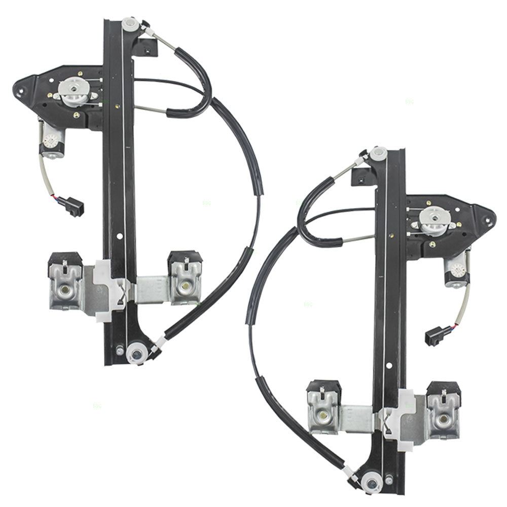 Driver and Passenger Rear Power Window Lift Regulators & Motors Assemblies Compatible with 2002-2009 Envoy 15893782 15893783