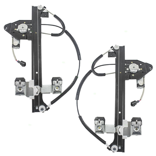 Driver and Passenger Rear Power Window Lift Regulators & Motors Assemblies Compatible with 2002-2009 Envoy 15893782 15893783