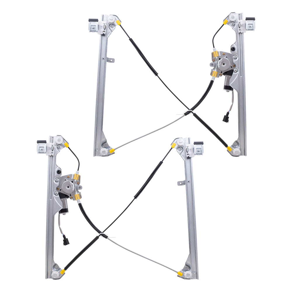 Set Front Power Window Regulators with Lift Motors Compatible with 1999-2007 Silverado Sierra Pickup Truck 19120846 19120847