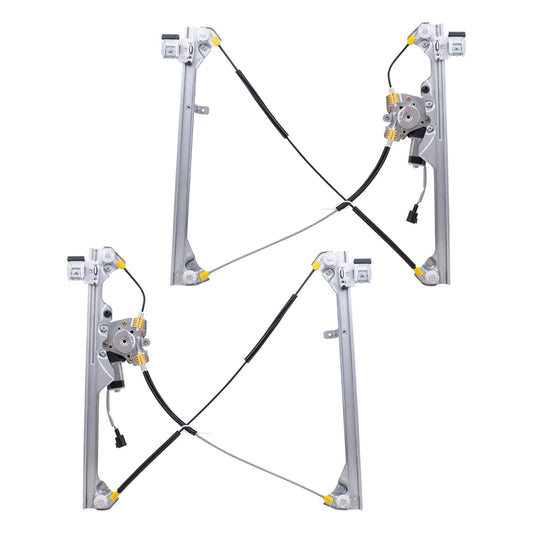 Set Front Power Window Regulators with Lift Motors Compatible with 1999-2007 Silverado Sierra Pickup Truck 19120846 19120847