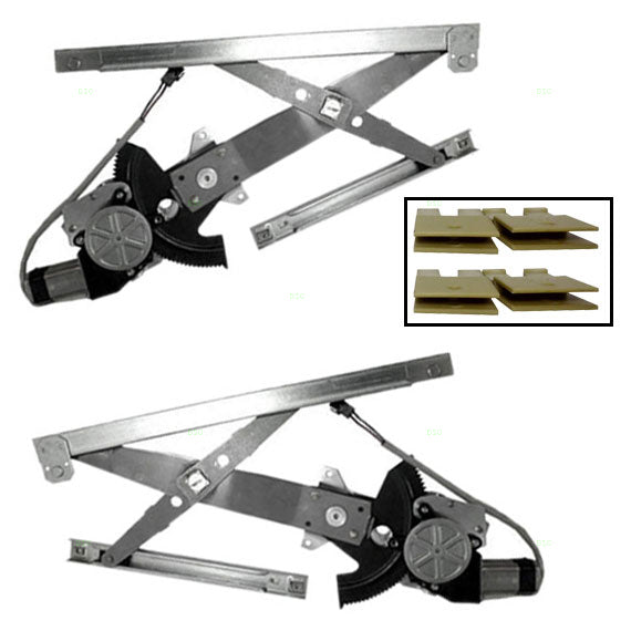 Front Power Window Regulators with Motors and Sash Guide Channel Clips Kit Compatible with 1992-1998 Grand Am Sedan