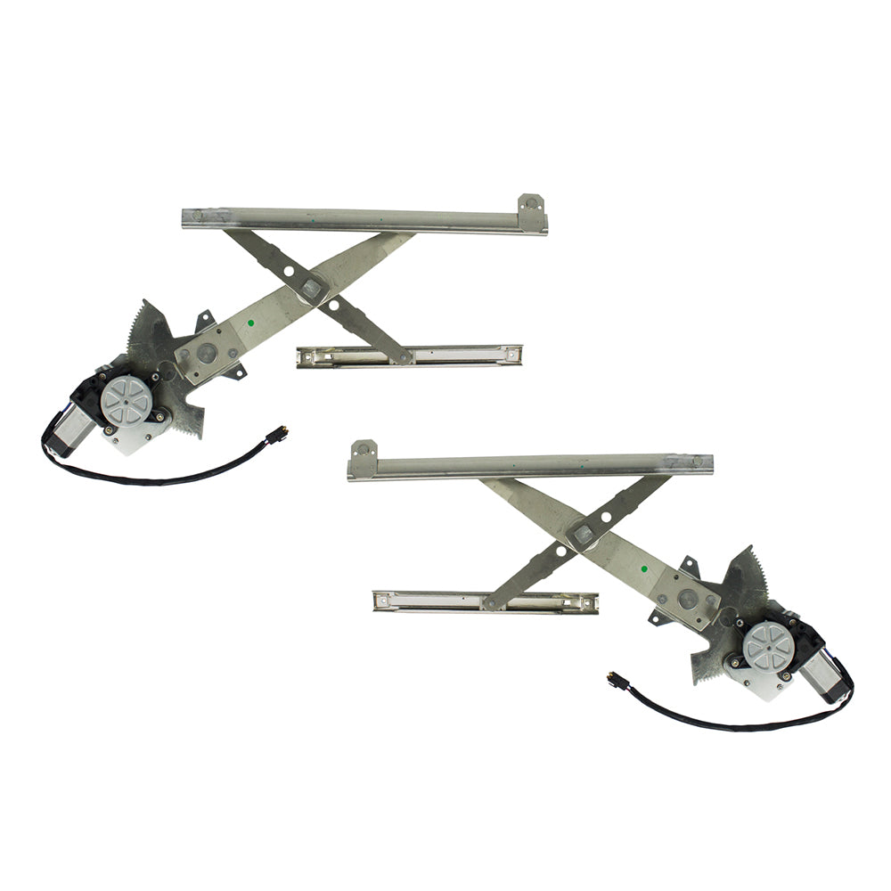 Set Front Power Window Regulators with Lift Motors Compatible with 1992-1998 Skylark Achieva Grand Am Sedan 16621659 16621658
