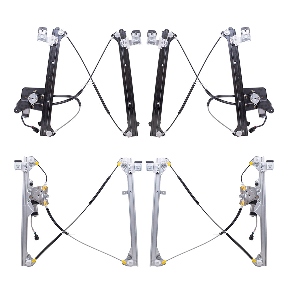 Front & Rear Power Window Regulators & Motors Compatible with 00-06 Chevy Silverado/ 03-06 Cadillac Escalade/ 01-06 GMC Sierra/ 00-06 GMC Yukon XL/ 01-06 Chevy Suburban