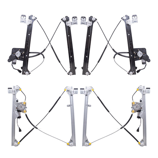 Front & Rear Power Window Regulators & Motors Compatible with 00-06 Chevy Silverado/ 03-06 Cadillac Escalade/ 01-06 GMC Sierra/ 00-06 GMC Yukon XL/ 01-06 Chevy Suburban