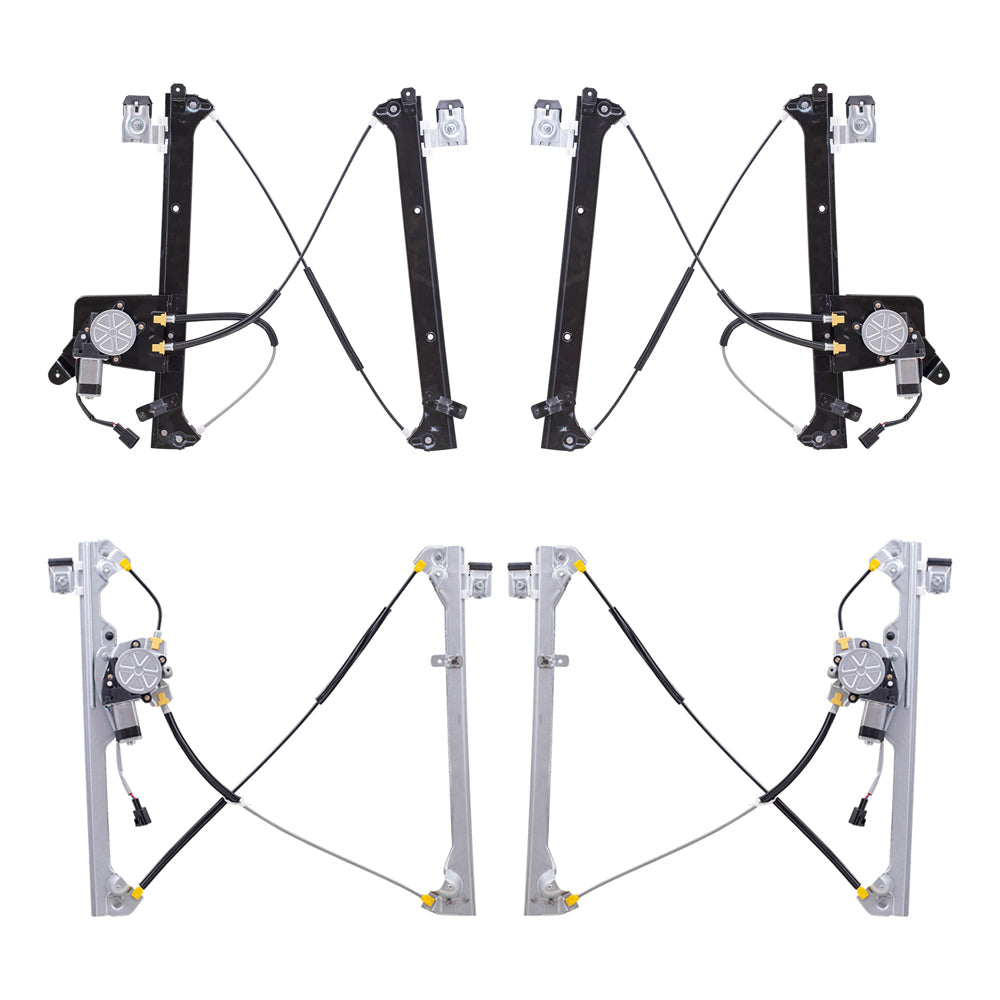 Front & Rear Power Window Regulators & Motors Compatible with 00-06 Chevy Silverado/ 03-06 Cadillac Escalade/ 01-06 GMC Sierra/ 00-06 GMC Yukon XL/ 01-06 Chevy Suburban