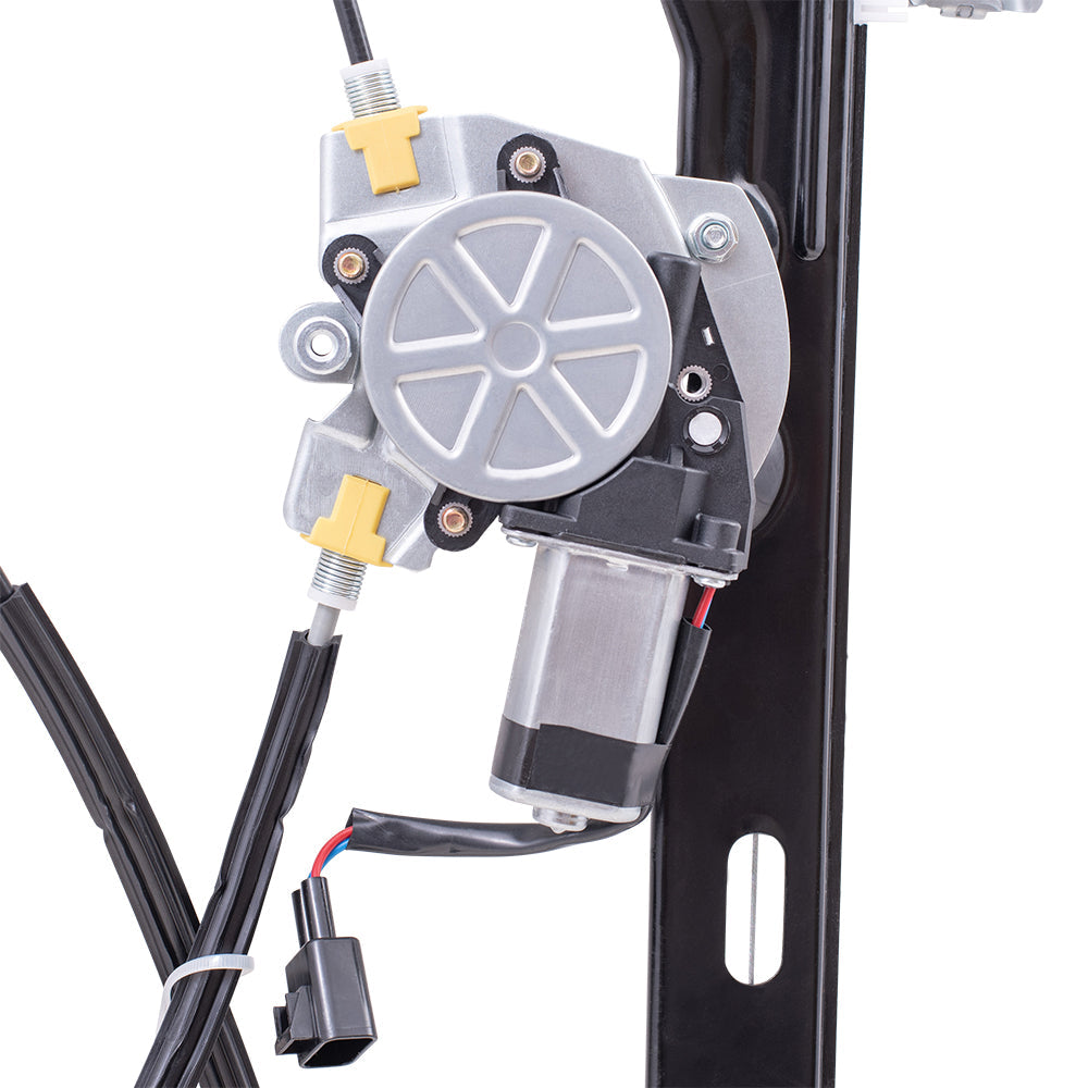 Driver Rear Power Window Regulator and Lift Motor Assembly Compatible with 2007-2014 Silverado Sierra Crew Cab Pickup Truck