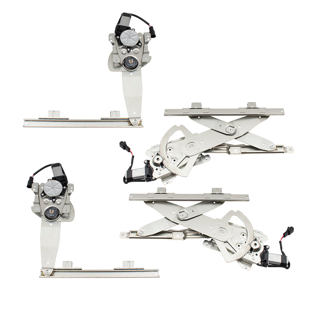 4 Pc Set Power Window Regulators with Motors Compatible with 1996-2002 S Series SL SW Sedan Wagon