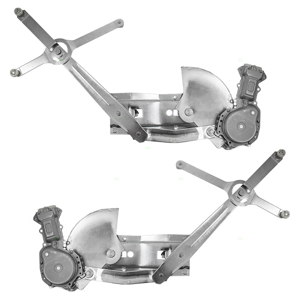 Front Driver and Passenger Power Window Regulators with Lift Motors Set Compatible with 1982-1986 GM C/K Pickup