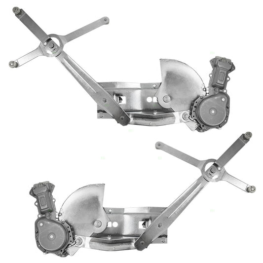 Front Driver and Passenger Power Window Regulators with Lift Motors Set Compatible with 1982-1986 GM C/K Pickup