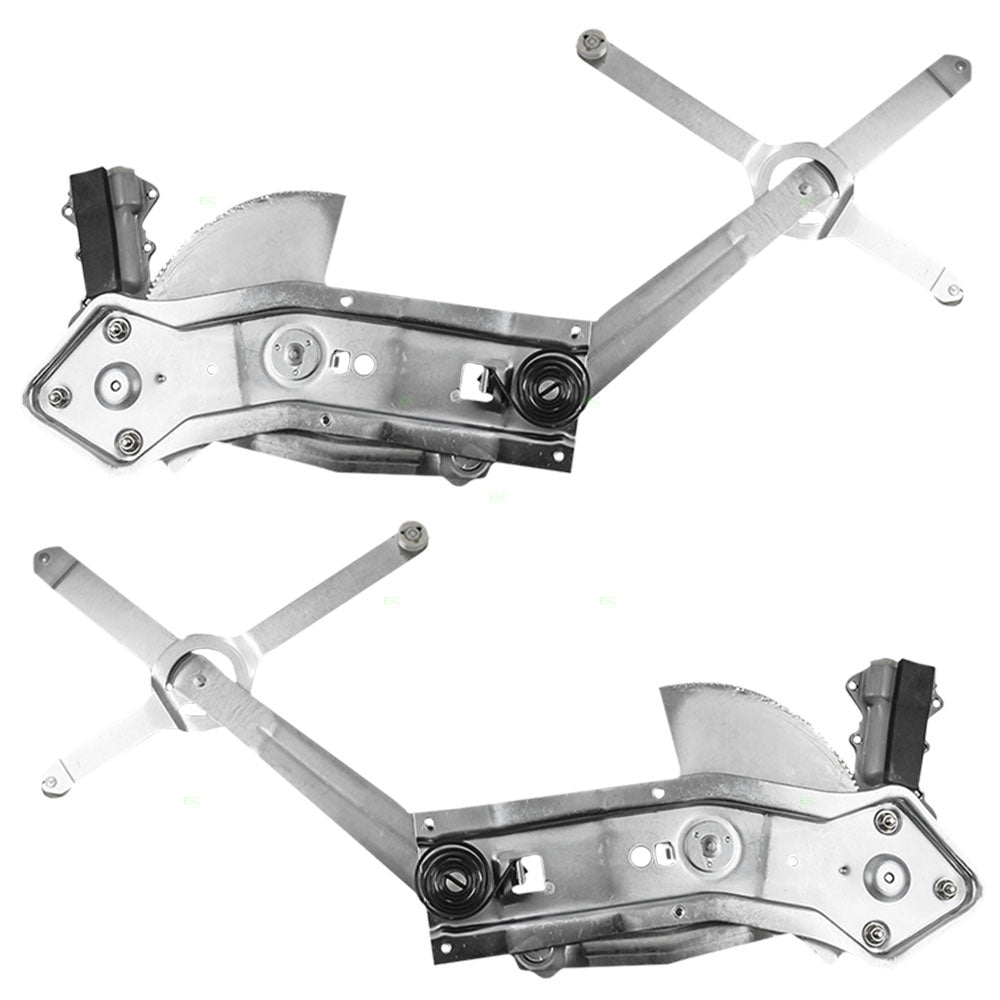 Front Driver and Passenger Power Window Regulators with Lift Motors Set Compatible with 1982-1986 GM C/K Pickup