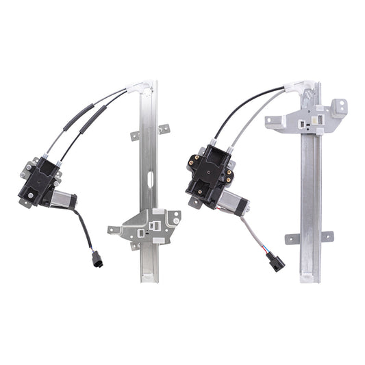 Front and Rear Driver Side Power Window Regulators with Motor Compatible with 1997-2003 Grand Prix Sedan