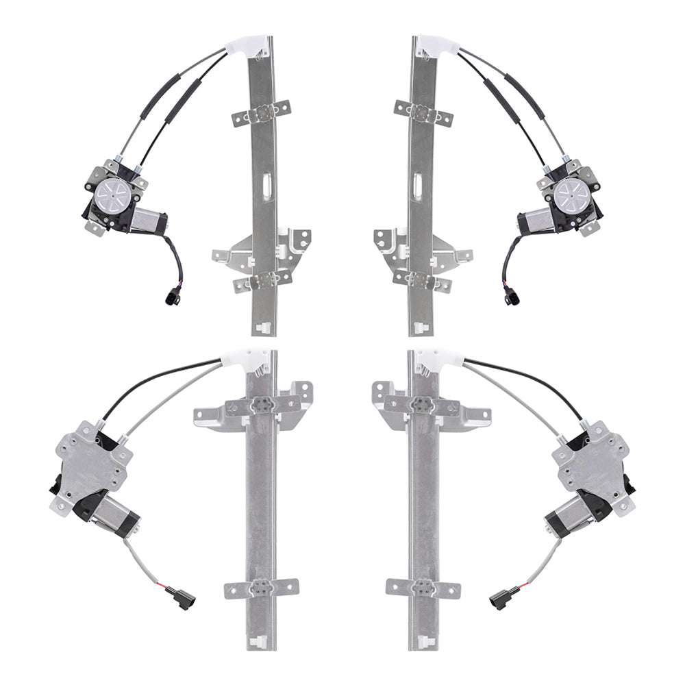 Front and Rear Power Window Regulators with Motor 4 Piece Set Compatible with 1997-2003 Grand Prix Sedan