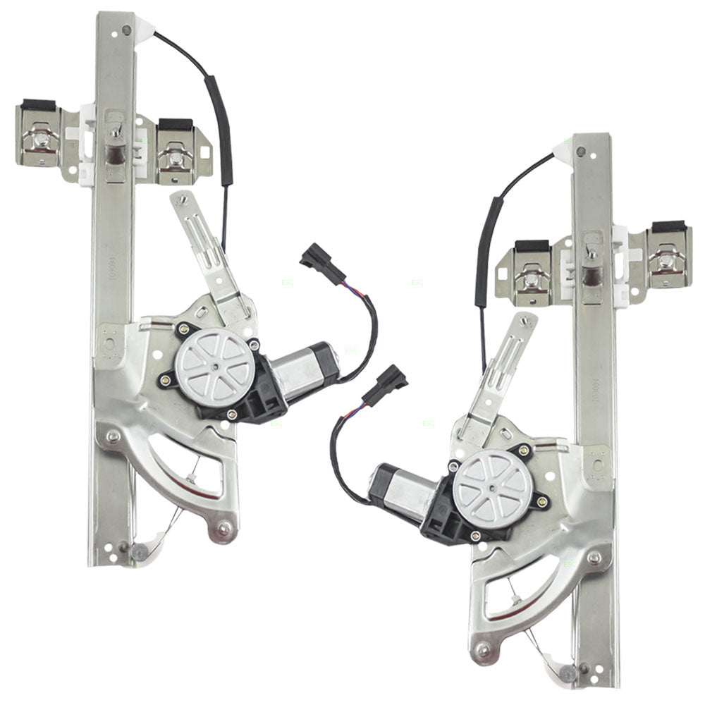 Set Front Power Window Lift Regulators with Motors Compatible with 2000-2005 Bonneville 15231239 15231238