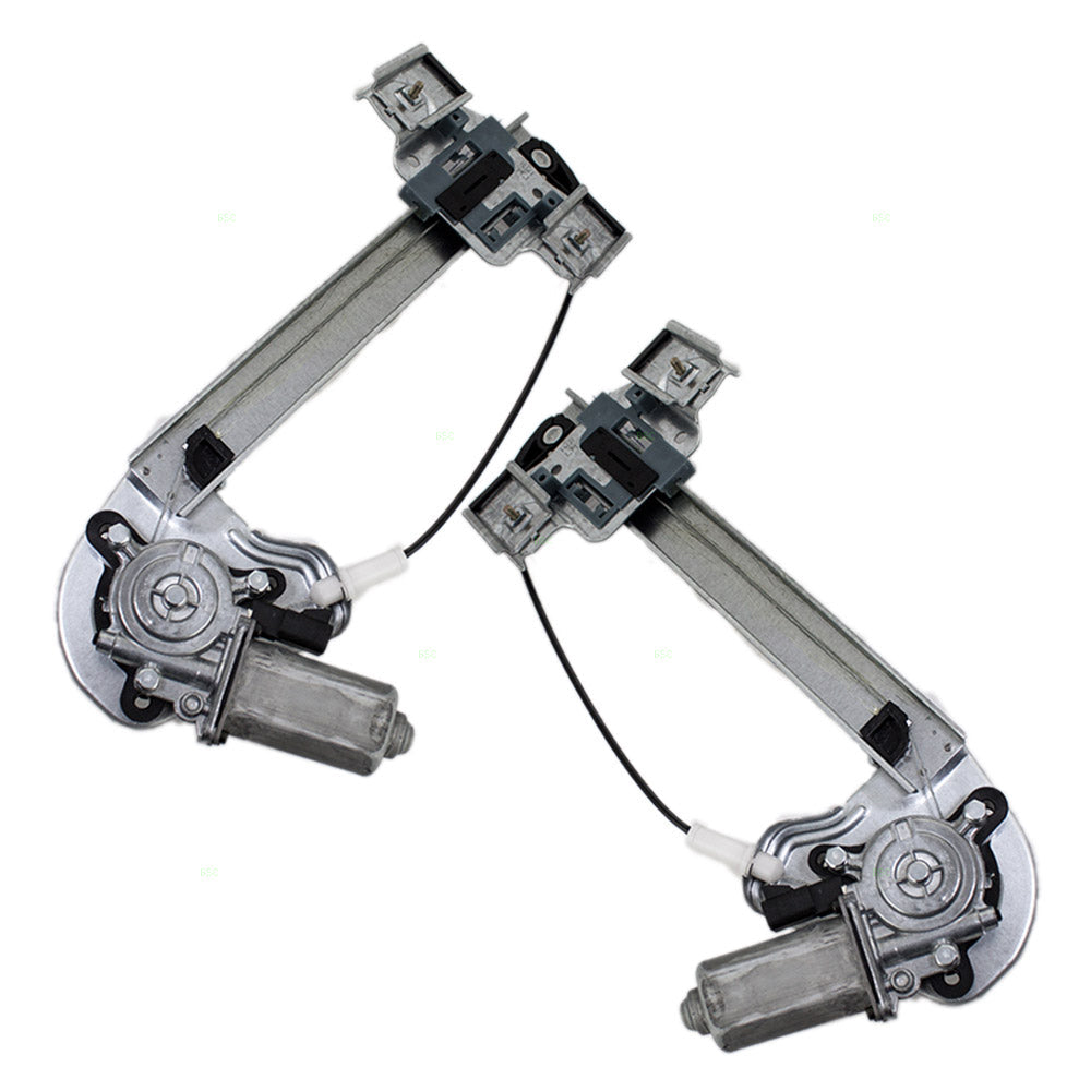 Set Rear Power Window Regulators with Lift Motors Compatible with 2000-2005 Bonneville 15231243 15231242