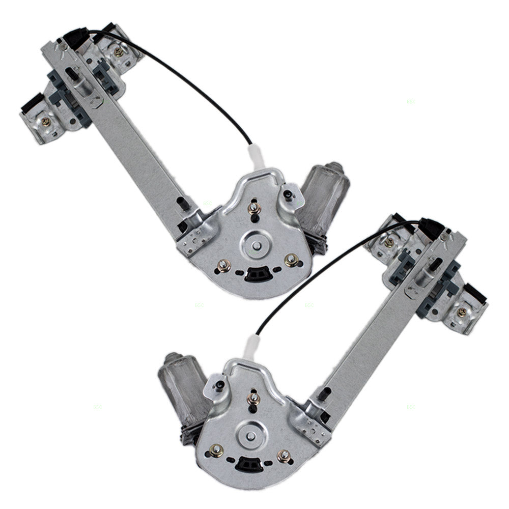 Set Rear Power Window Regulators with Lift Motors Compatible with 2000-2005 Bonneville 15231243 15231242